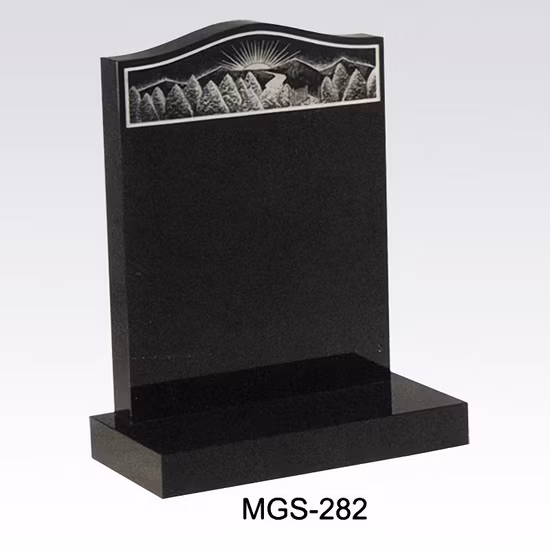 UK Black Granite High-Quality Personalised Ogee Top Memorial Headstones