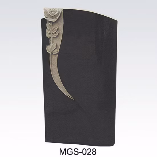 Custom American Headstone Tombstone Monument with Rose Carving