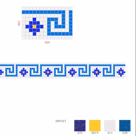 スイミングプールの端のモザイク
